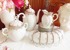 Vintage France - Service à café ou thé Ancien en Porcelaine - Shabby chic