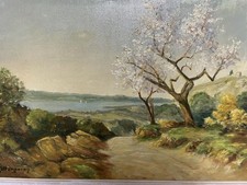 Antique painting mountain