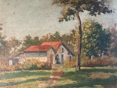 Peinture huile panneau - huile, carton
