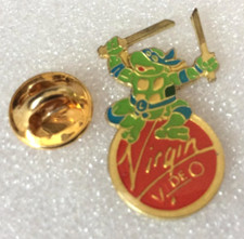 pin's lapel pins vintage ninja turtle virgin video gold