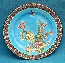 XIX° 1882 ASSIETTE  ÉMAUX DE