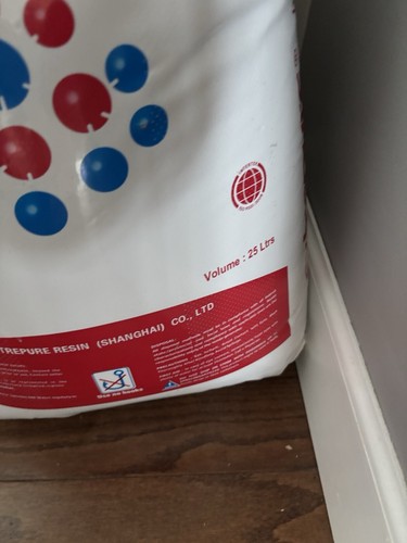 Water softener resin - water,