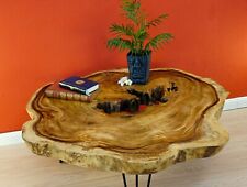 Exotique Table Basse Bois Rond Massif Table de Salon Grand Nature