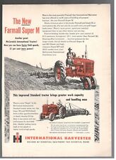 IH INTERNATIONAL HARVESTER TRACTEURS FARMALL SUPER M Publicité Originale 1948