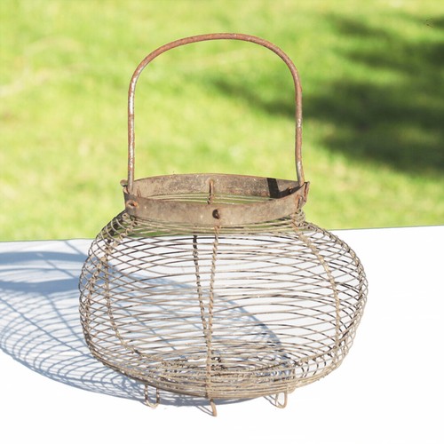 Antique grilled egg basket - grilled,