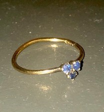 Bague Or 10 K Et Saphirs 