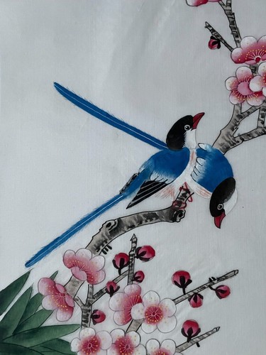 Magnifique peinture sur soie - magnifique,