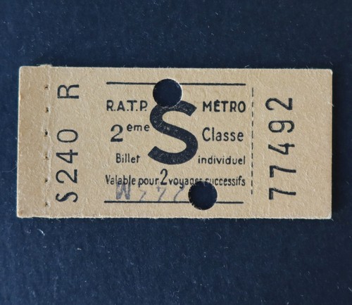 Ancien ticket paris - ancien,