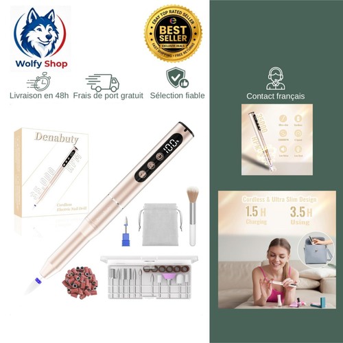 Ponceuse ongles sans fil 35000 - fil,