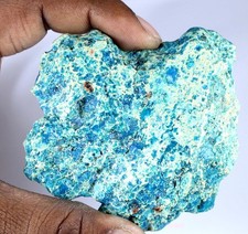 Pierre précieuse spécimen brut dalle turquoise 302 ct/66 mm crête bleue natur...