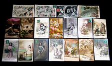 NOEL 1900 ENFANT LUGE NEIGE