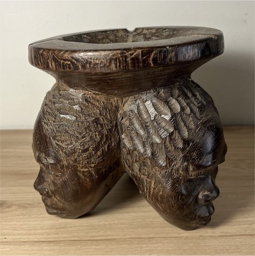 Cendrier bois sculpté afrique - sculpté,