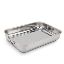 Rectangular Stainless Steel Oven Dish with Handles 40cm x 28cm A...