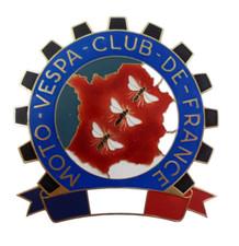 Plaque de calandre émaillée 75mm laiton Automobile Moto Vespa Club de France 106