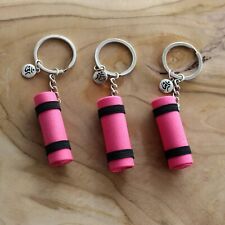 Pink Yoga Pilates Mat Keychain