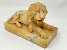 Lion Figurine Lying Antique Marble Sculpture 19th EME Antique Marble 19th