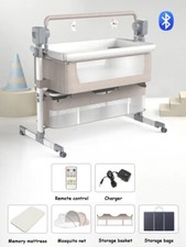 Berceau électrique multifonctionnel pour bébé, lit-balançoire 3 en 1, KHAKI