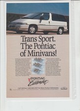 Original 1990 Pontiac Trans Sport Magazine Ad "The Pontiac of Minivans"