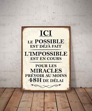 Plaque métal vintage citation