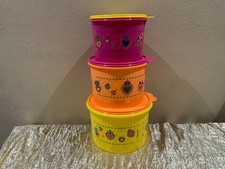 New Tupperware Beautiful Hearts of Mexico Theme Stacking Canister Set of 3