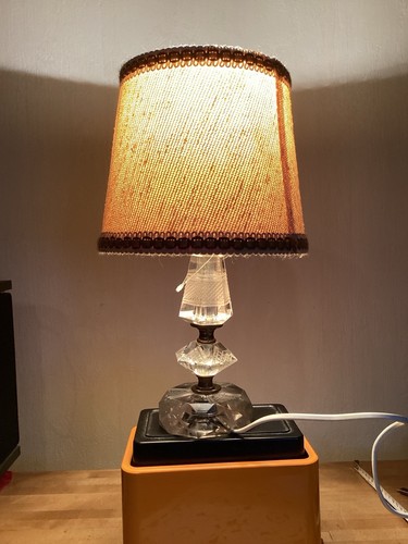 Lampe pied verre - lampe, taillé