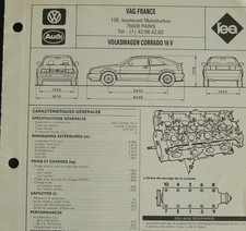 Fiche technique automobile VOLKSWAGEN CORRADO 16 V