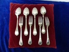 4 couverts Christofle,modèle Marly,cuilleres et fourchettes,L 205mm,T.B.E