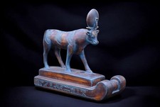 Rare Egyptian Goddess Hathor Statue IN The Shape Of a Bull Ancient Egyptian Gode