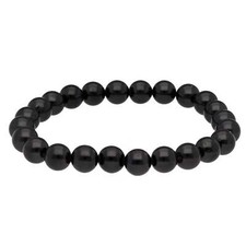 Schörl / Black Tourmaline Ball Bracelet | 8mm Beads | Stretchy | Gemstone Jewellery