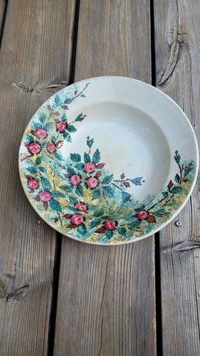 Ancien plat fleurs - ancien,