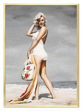 Marylin Monroe - 53x73cm - Peinture À L'huile Sur Toile - Avec Cadre - G104650