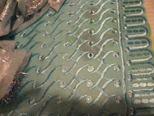 tissus danse orientale ??? 1,24x1,30 festonné des 2cotés +1,13x0 85,voile bleu 