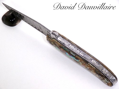Laguiole abalone lame damas - laguiole, abalone,