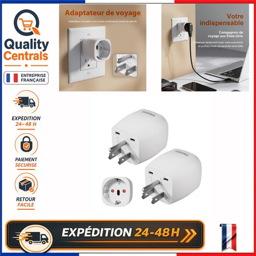 Adaptateur prise usa type - adaptateur,