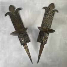Paire d'applique murale en fer pique cierge bougie Haut.~38cm