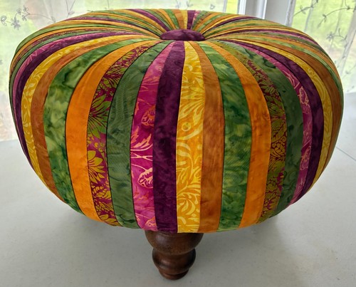 Colorful patchwork tuffet - patchwork,