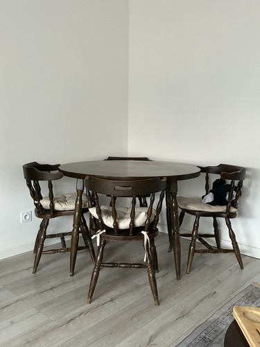 Table ronde bois massif 4 - table,