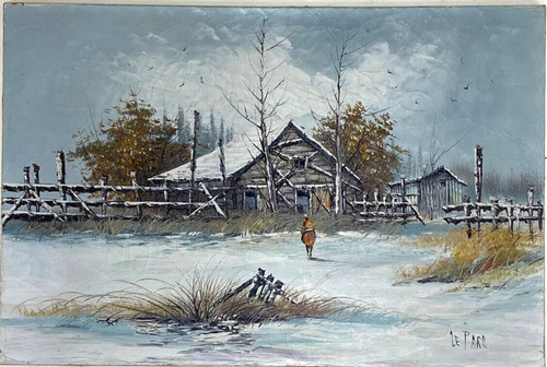 Grand tableau ancien hst - grand,