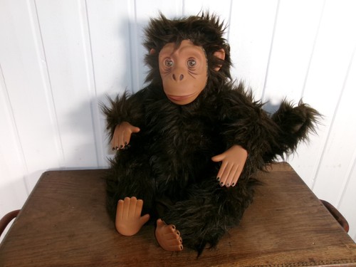 Large plush monkey toy antique - large,