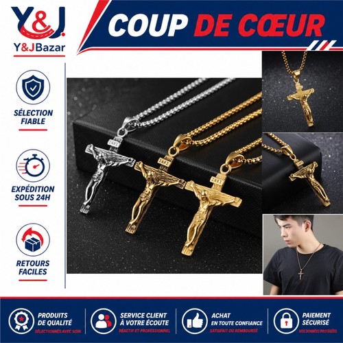 Collier croix premium plaqué - collier,