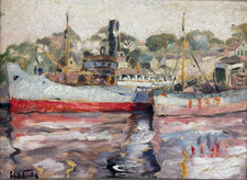 Estelle Juste, le port d'Antibes. Peintre belge