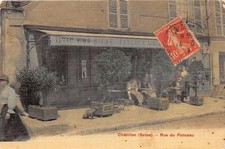 CPA 92 CHATILLON RUE DU PONCEAU (cpa canvas enamelled) TOBACCO WINES BEER LIQUEURS