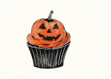 Affiche cupcake citrouille