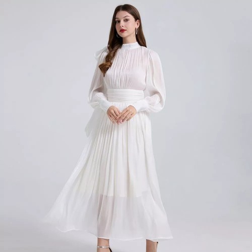 Robe longue blanche élégante - longue,