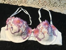 Bra MIRIALE  Size us 34a it3a eu75a padedd underwired white pink corale