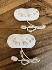 2x Nintendo Wii Official OEM Classic Controller White RVL-005 Tested
