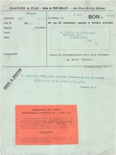 915 INVOICE CHAPPEE & FILS AU MANS - M.SOUBZDANNE A PAULHAGUET