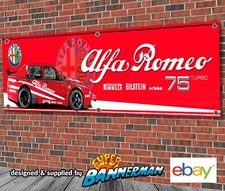 Alfa Romeo 75 Turbo Touring Car PVC Banner for Garage, Workshop Large 2m x 500mm