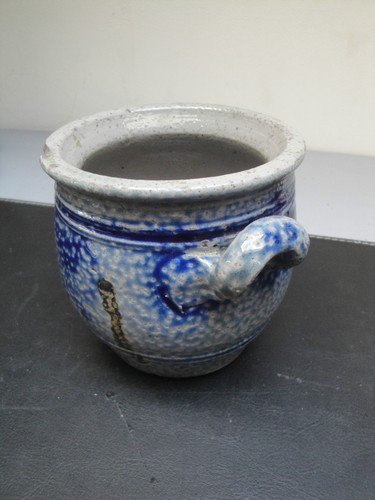 Pot grès bleu - pot,