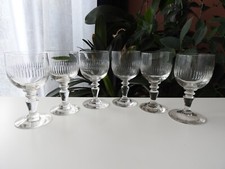 6 anciens verres à vin blanc porto en cristal BACCARAT modèle RENAISSANCE ballon